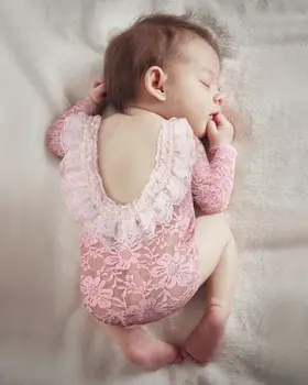 

Newborn Baby Photography Props Girls Lace Romper Jumpsuit Infants Princess Costume Outfits