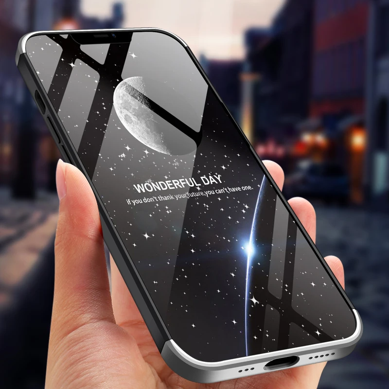 GKK-Funda 3 en 1 para iPhone SE 2020, carcasa Original, protección completa  con agujero para el logotipo, dura, mate, 2020