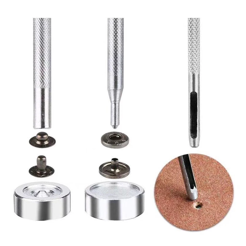 50 Sets Buttons 12.5/15 MM Rivets Buckle Combination Sewing Repair Metal Snap-Fastener Bronze Silver Gold Black 5