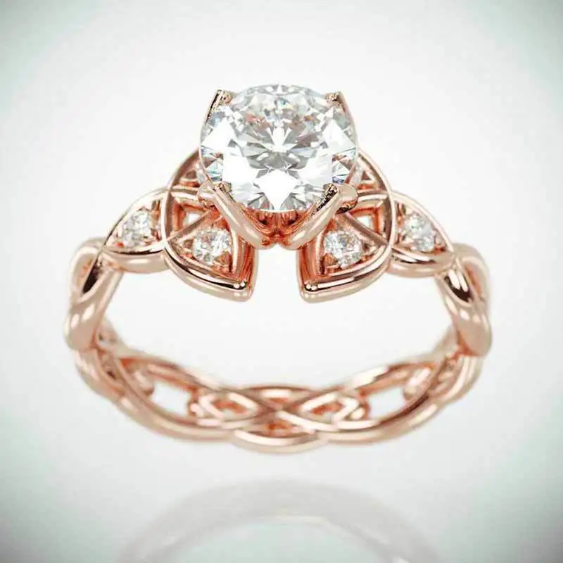 

Rich Tree ring fashion ladies crystal ring rose gold ladies jewelry ring engagement ring girl wedding ring jewelry wholesale