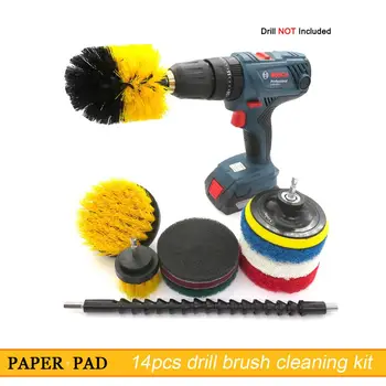 

11 pcs Set Electric Scrubber Brush Drill Brush Kit Plastic Round Cleaning Brush For Carpet Glass