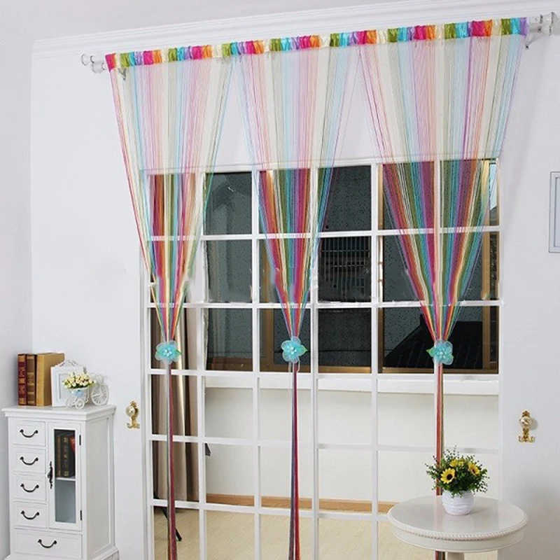 New Mixed colour Multi-color Optional 100CMX200CM Thread Line Curtains for Living Room Door Wall Window Panel Tassel Curtain