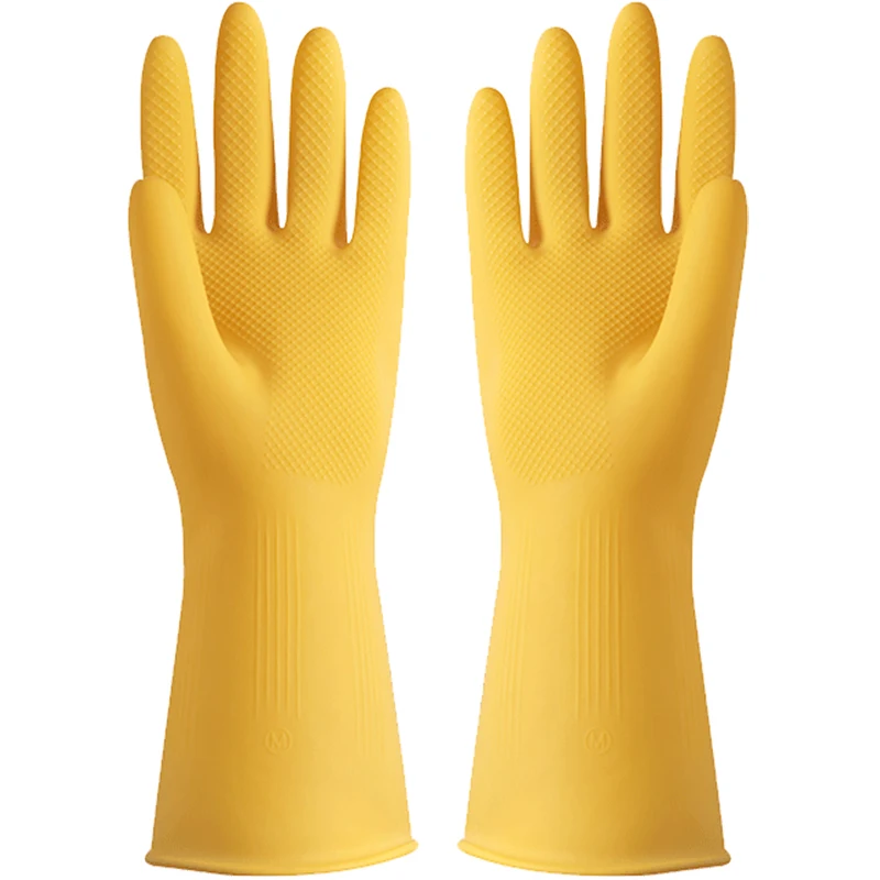 Kitchen Rubber Gloves Dishwashing Thickened Women's Household Waterproof Latex Labor Protection Work Wear-Resistant | Дом и сад