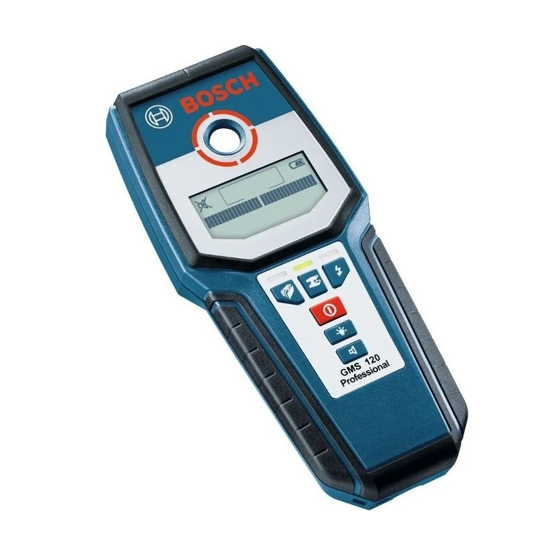 Металлоискатель Bosch GMS 120 Prof (Глубина обнаружения стали/меди/дерева/электропроводов под напряжением - 120/80/38/50 мм, погрешность ±5 мм)