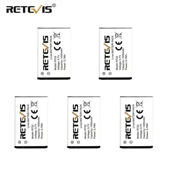 

5pcs Retevis RT22 Battery Walkie Talkie Original Li-ion Battery 3.7V 1000mAh Compatible with Retevis RT22 WLN KD-C1 2 Way Radio