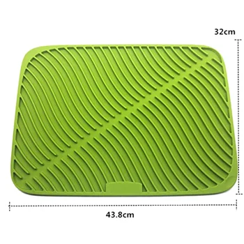 

Heat Resistant Rectangle Dish Drying Silicone Mat Silicone Dish Drying Pads Multi-Function Drain Fruit Vegetable Drain Pad