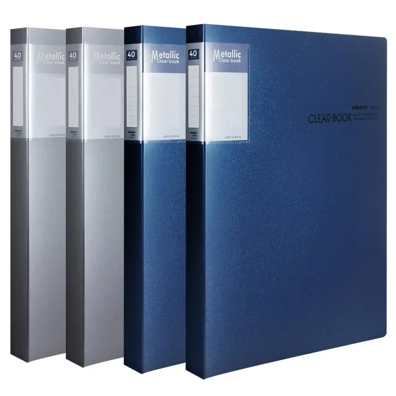 

Business metal color information book folder A4 multi-layer transparent clip insert bag file book file folder 40 pages 60 pages
