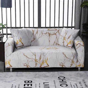 

Marble Stripe Stretch Sofa Cover All-inclusive Elastic Couch Covers 1-4 Seaters/L-Style/U-Style Sectional Sofa Slipcovers