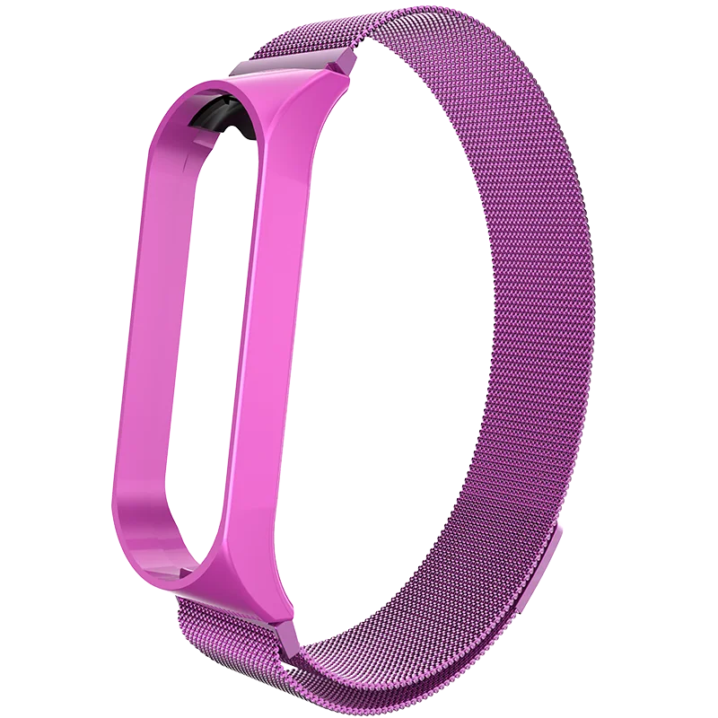 Magnet Purple Rovtop ремешок для Xiaomi Mi, 3 ремешка для Xiaomi Mi, 3 браслета для Xiaomi Mi, 4 магнита, металл, нержавеющая сталь - Цвет: Magnet Purple