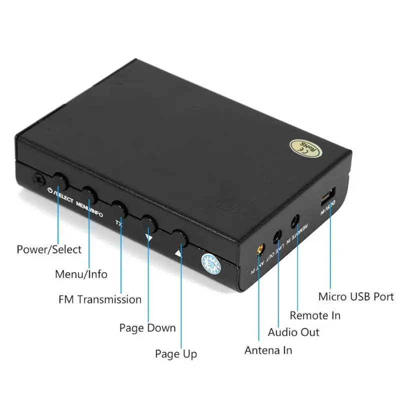 5V BLH616 Универсальный Автомобильный DAB+ цифровой радиоприемник с fm-передатчиком AUX-out чувствительность приема-100dBm-0dBm