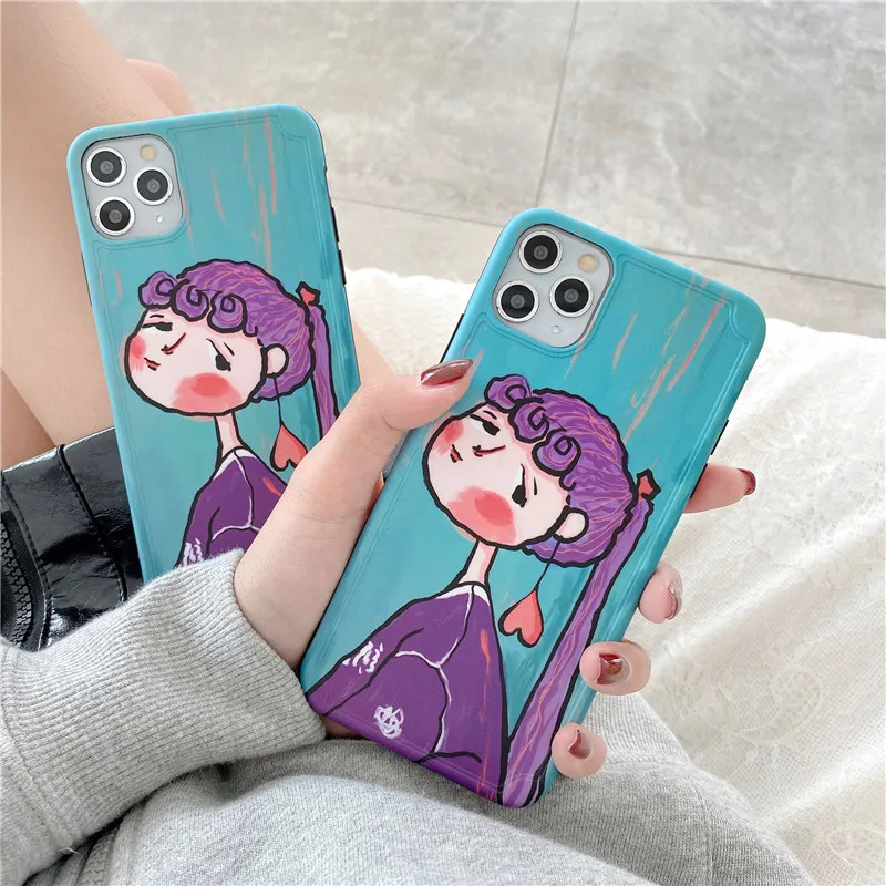 Фиолетовый чехол для телефона iPhone 11 Pro Max XR X XS 7 8 Plus цветные мягкие чехлы
