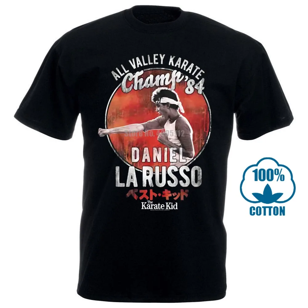 Karate Kid Official T Shirt Mens '84 Valley Champ Black Cotton In Sizes Sm 4Xl