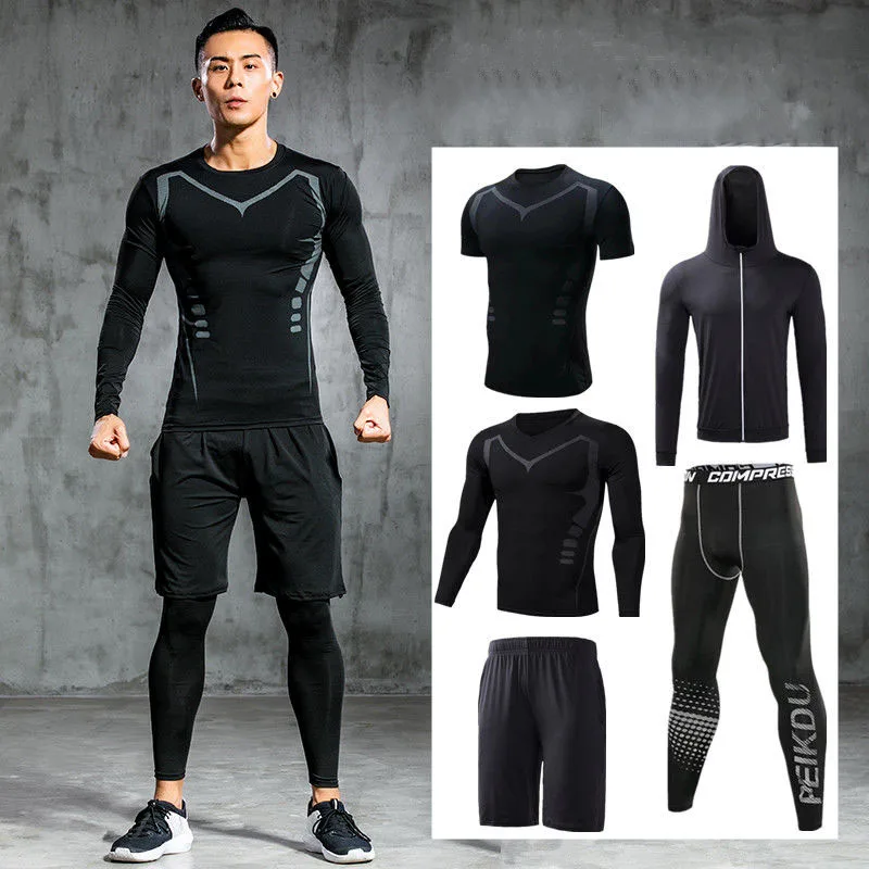 

Men's Compression Sportswear Suits Gym Tights Training Clothes Workout Jogging Sports Set Running Rashguard Tracksuit For Men