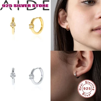

Aide 925 Silver Hoop Earrings for men women Small round circle Rings ear Fashion jewelry brand Wholesale Do not fade versatile