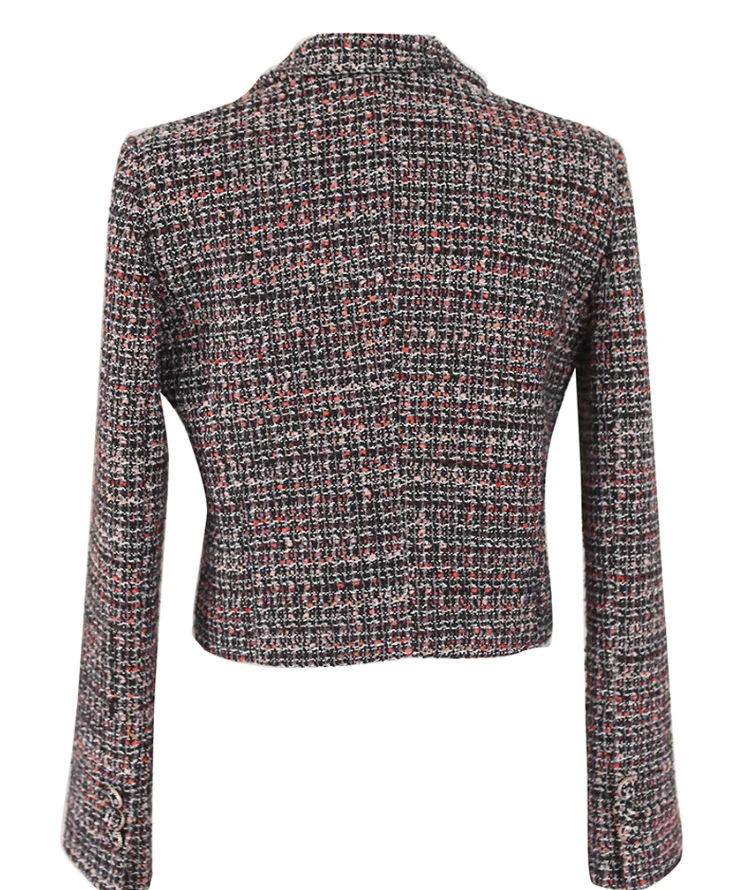 New Autumn winter High Quality Women 2 Piece Set Tweed Short Jacket Coat+Elegant Fashion single-breasted Long Party Dresses