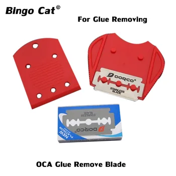 

100pc Dorco Double Side Blade+5pc Handle Glue Removing Holder Safety Razor For Phone LCD screen OCA Polarizer Glue Cleaning Tool