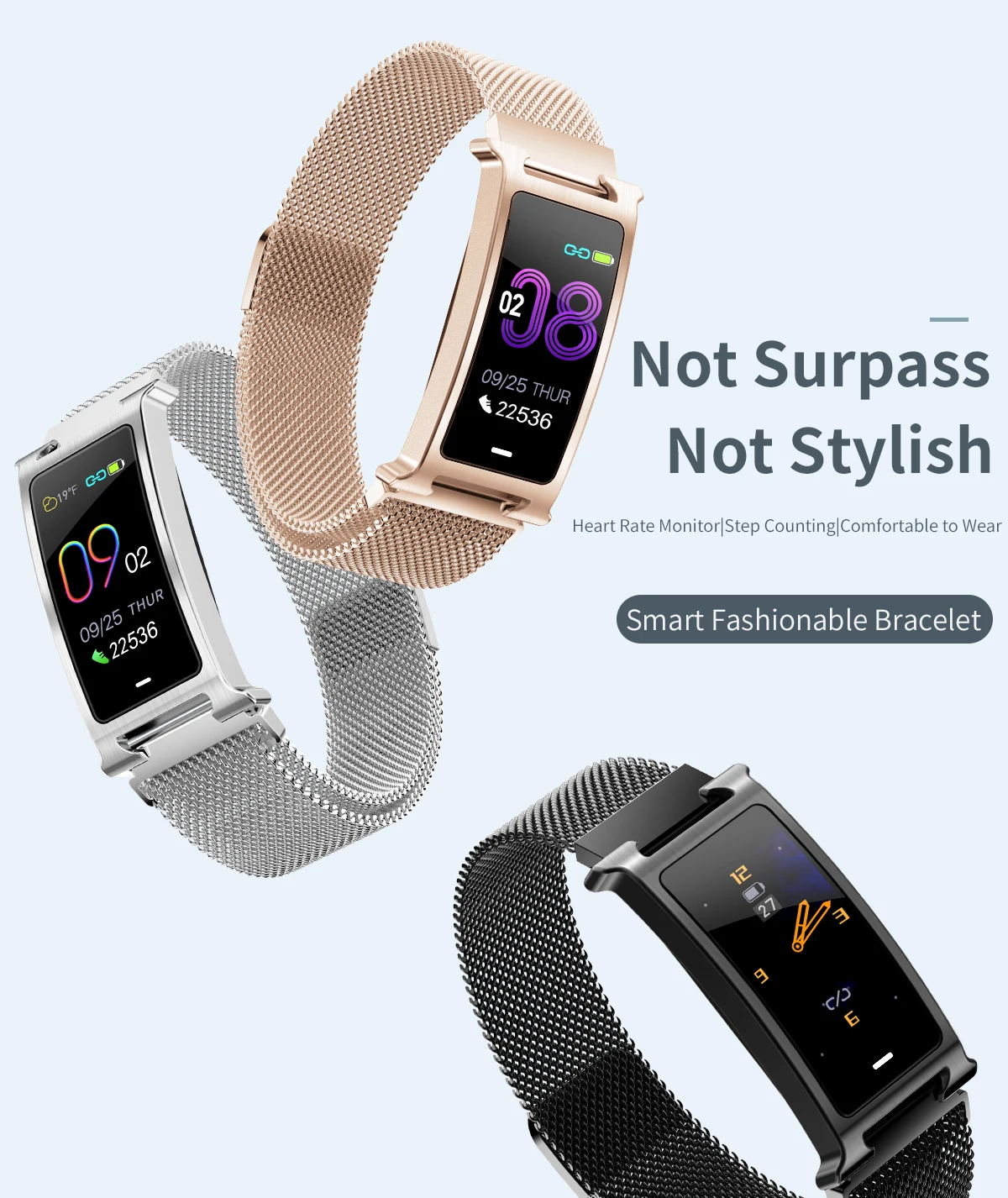 Измеритель артериального давления, тонометр, пульсометр, шагомер, фитнес-трекер, браслет на запястье, металлические часы для Apple, Xiaomi, huawei