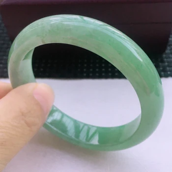 

Natural Burmese Jadeite 54-64mm Light Green Bracelet Elegant Princess Jewelry Send Mom to Girlfriend