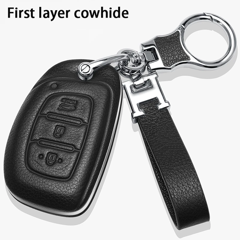 

Leather Car Key Cover Case for Hyundai Ix35 IX45 IX25 I10 I20 I30 HB20 Sonata Verna Solaris Santa Elantra Mistra Protectio