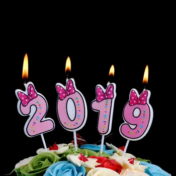 

Number 0 to 9 Cake Candle Bowknot Shape Happy Birthday Cake Decoration Candles for Cupcake Mouse Party Cake Topper Candle