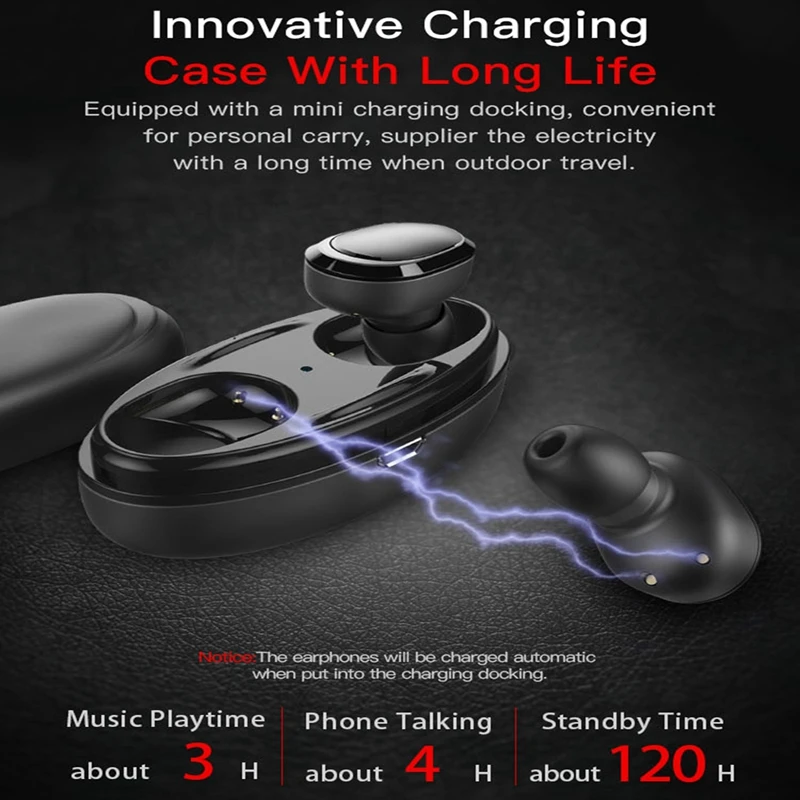 

New Style T12 TWS Wireless In-ear With Charging Box Sports Earbuds 3D Stereo for Apple IOS Android Bluetooth Earphone