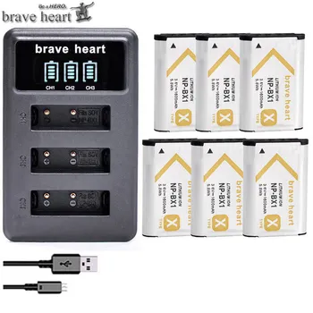 

6x bateria NPBX1 NP-BX1 NP BX1 Battery Packs + 3lots USB Charger for Sony DSC RX1 RX100 AS100V M3 M2 HX300 HX400 HX50 HX60 GWP88