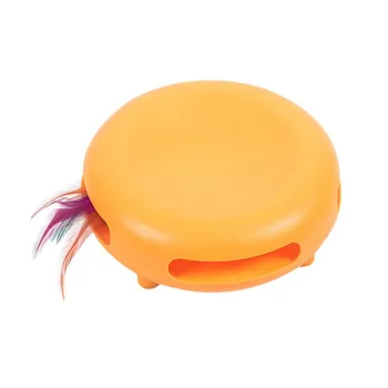 

Cat Teaser Pet Cat Voice Feather Turntable Snack Tableware Attract the Attention of Cats Dogs Pet Interactive Toys