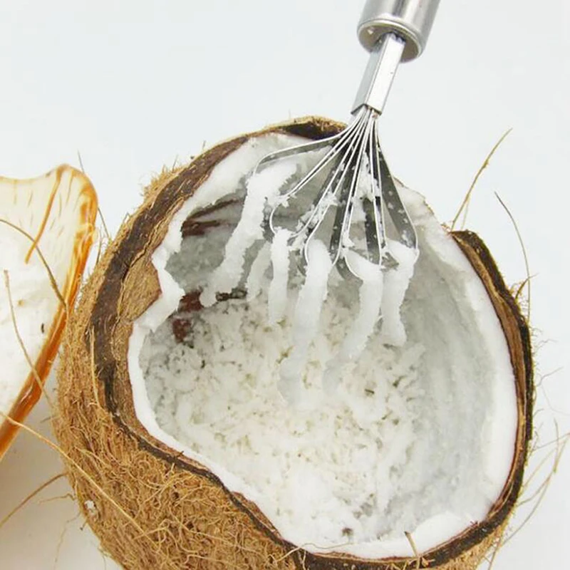 Creative Stainless Steel Shredded Coconut Knife Household Coconut Grater Fish Scale Planed Meat Scraper Kitchen Supplies