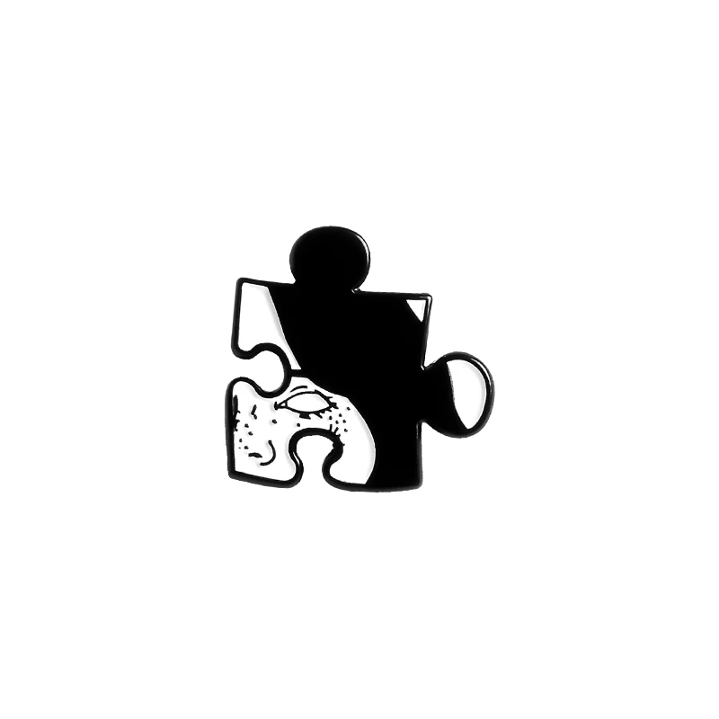 Jigsaw женские уход за кожей лица эмаль на булавке На расположенных частей головоломки броши значки, одежд сумки с заклепками в стиле «панк», ювелирное изделие в подарок для друзей - Окраска металла: B