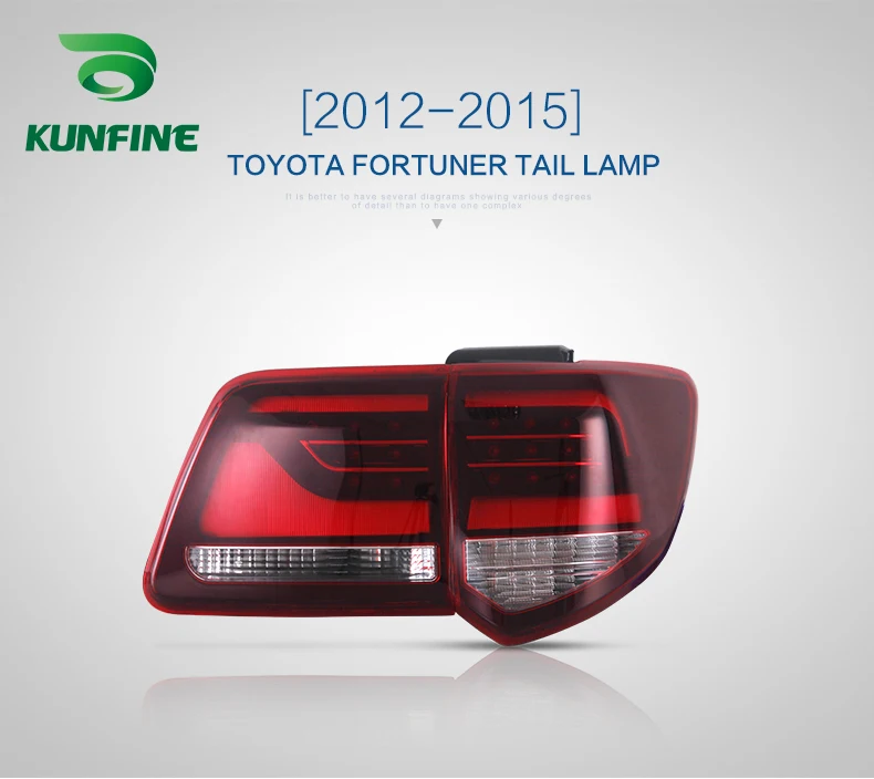 

Пара автомобильных светодиодных задних фонарей в сборе для Toyota Fortune 2012 2013 2014 2015, задние фонари с последовательными задними фонарями