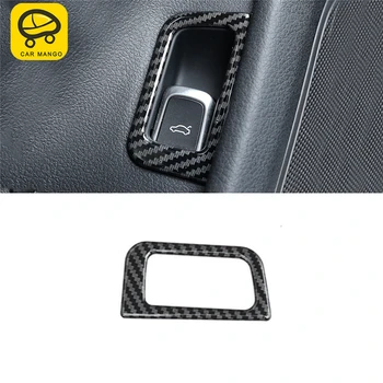

CARMANGO For Audi A6 C7 2011-2019 Car Rear Door Trunk Switch Button Panel Cover Trim Frame Sticker Chrome Interior Accessorie