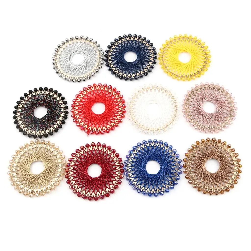 2 шт. сплав на железной основе и Стекло нить завернутый подвески круглые золотые