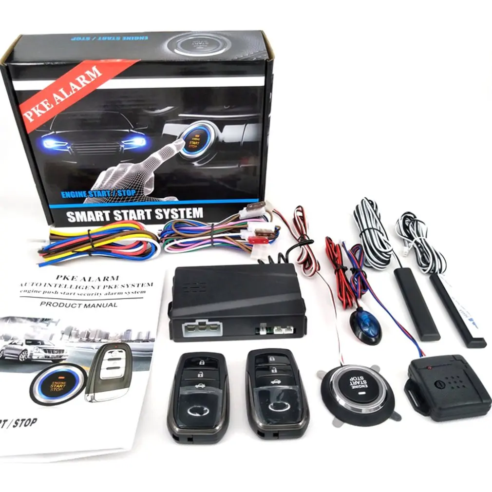 Car Alarm Remote Control Keyless Entry Engine Start System Push Button Starter Stop Auto Smart Key PKE SQ888 X5 | Автомобили и