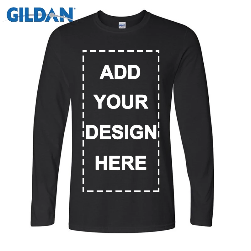 

Мужская футболка с длинным рукавом Gildan, брендовая индивидуальная футболка с надписью