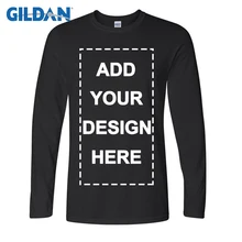 Gildan бренд пользовательские мужские футболки с длинными рукавами добавить ваше собственное текстовое изображение на вашу персонализированную дизайнерская футболка