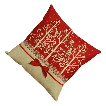 

New 45*45cm Lovely Christmas Digital Printing Pillow Cover Car Cushions Fashion Home Decoration 1pcs(Red Christmas Tree)