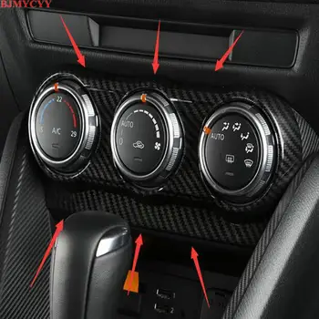 

BJMYCYY For Mazda CX-3 CX3 Air Conditioning Control Knob Panel Cover 2016 2017 ABS Carbon Fiber Material Accessories LHD/RHD