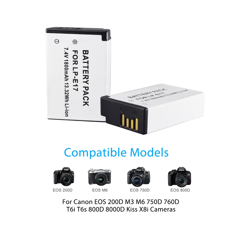 1-4 года шт. LP-E17 LPE17 LP E17 Батарея+ ЖК-дисплей Дисплей для быстрой зарядки с usb-портом, Зарядное устройство для цифровой однообъективной зеркальной камеры Canon EOS 200D M3 M6 750D 760D T6i T6s 800D 8000D поцелуй X8i