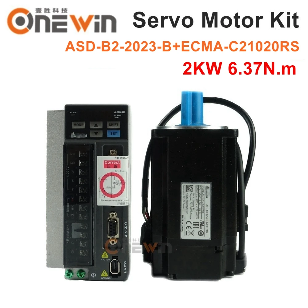 new and original 2KW AC servo motor drive kit ECMA-C21020RS + ASD-B2-2023-B with 3M cable 3000rpm 6.37N.m 100mm | Обустройство дома