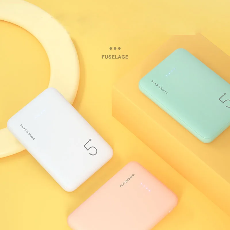 Mini banco de energía portátil de 5000mAH, Cargador rápido de 2.1A, cargador de batería externo para teléfono inteligente