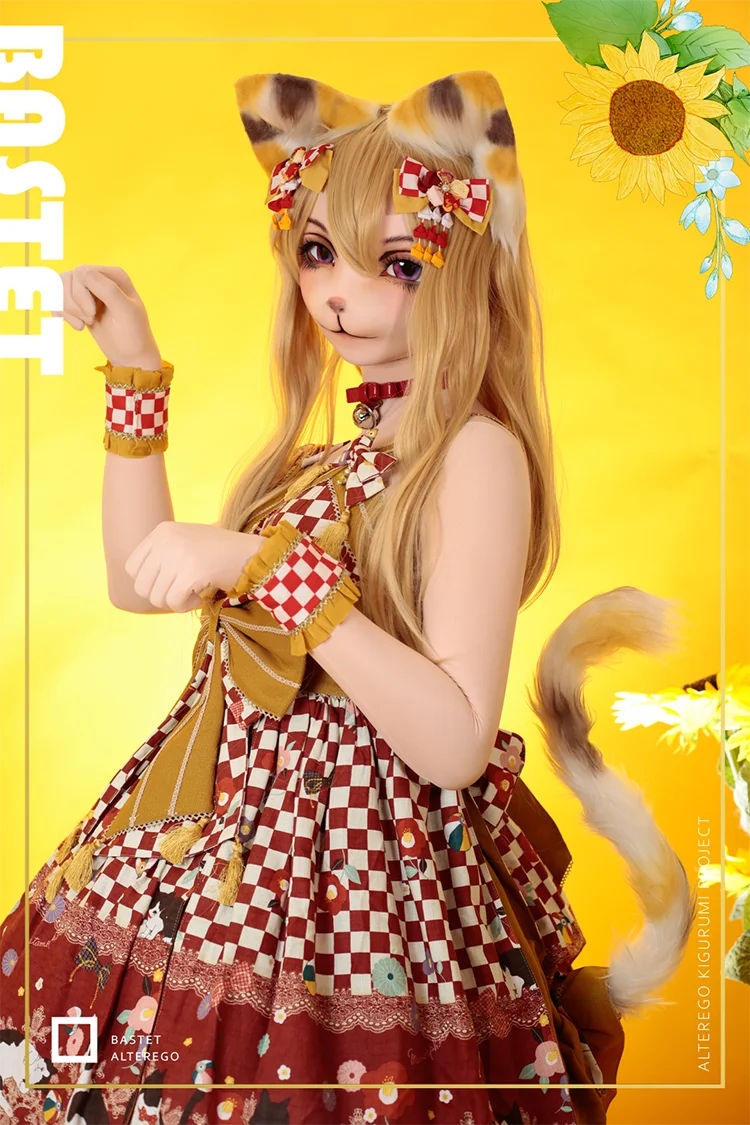 Bastet Alterego着ぐるみcrossdressコスプレ日本ロールプレイアニメキャラクター完全な頭部猫kigマスク人形かつら Aliexpress