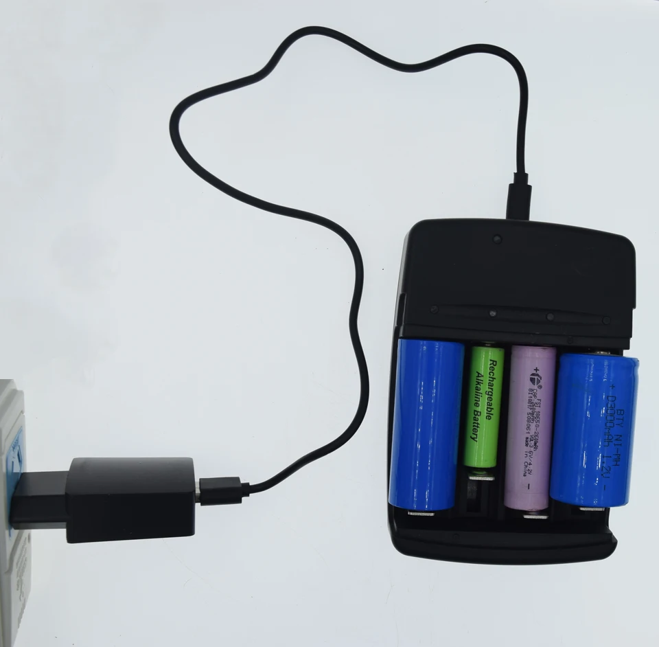 Комплект из 4 предметов Смарт USB зарядное устройство для аккумуляторов 18650 18350 22650 14500 литиевая батарея AA AAA C D SN щелочные никель-металл-гидридных и никель-кадмиевых типов аккумуляторов Зарядное устройство
