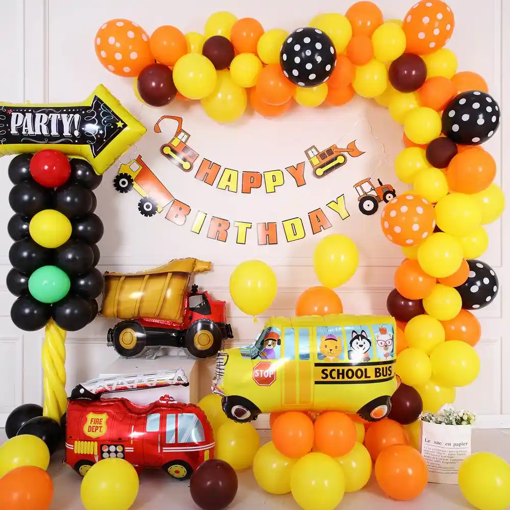 Tractor de construcción, tema de excavadora, globos inflables, camión