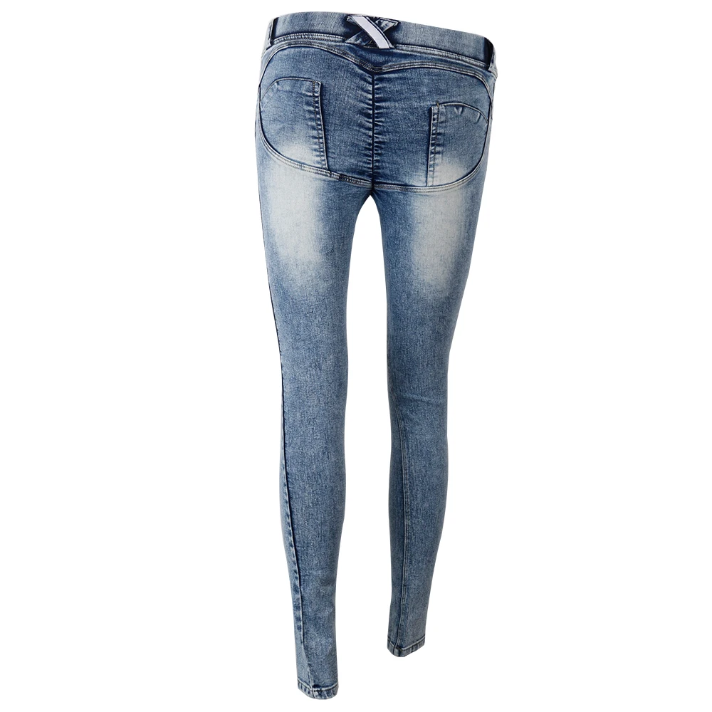 Модные Женские однотонные Синие сексуальные джинсы с эффектом пуш-ап, обтягивающие джинсы с высокой талией, Женские винтажные узкие брюки-карандаш