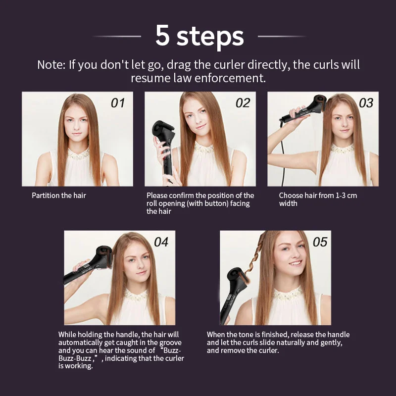 Automatic Hair Curler LCD Screen Magic Curling Iron Portable Travel Ceramic Hot Heating Anti-perm Curl Styler Hair Styling Tools