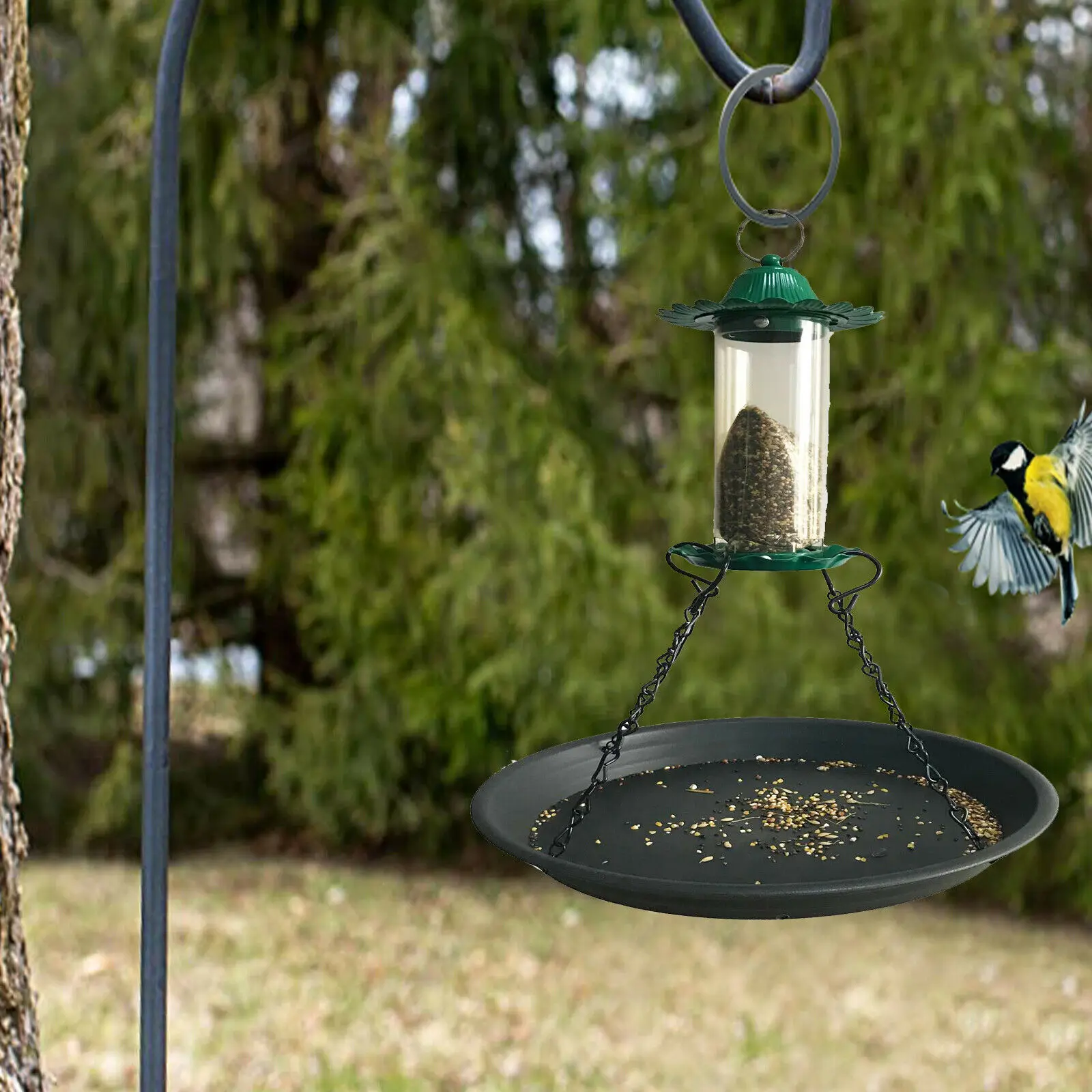 Grande mangeoire à oiseaux suspendue 17 pouces chaînes plate-forme