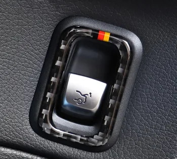 

For Mercedes Benz C Class W205 GLC Stickers Car Styling Carbon Fiber Rear Trunk Switch Control Button Trim Frame Stickers