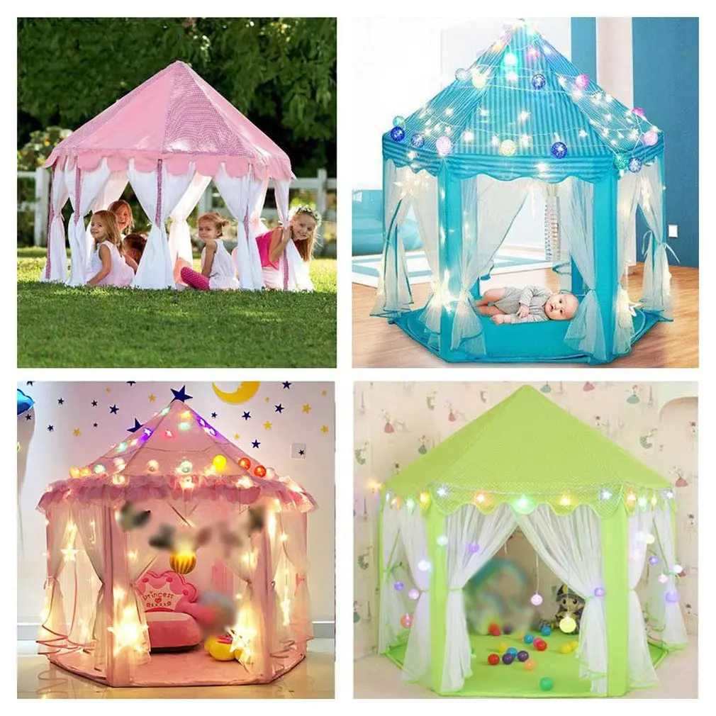 

Children Tent Toy Ball Pool Girl Princess Pink Castle Tents Small Playhouses For Kids Portable Kids Outdoor Play Tent Ball Pit