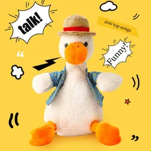 Peluche électronique en tissu tricoté pour enfant, jouet éducatif, amusant, décoration, chant et danse de canard, nouveauté