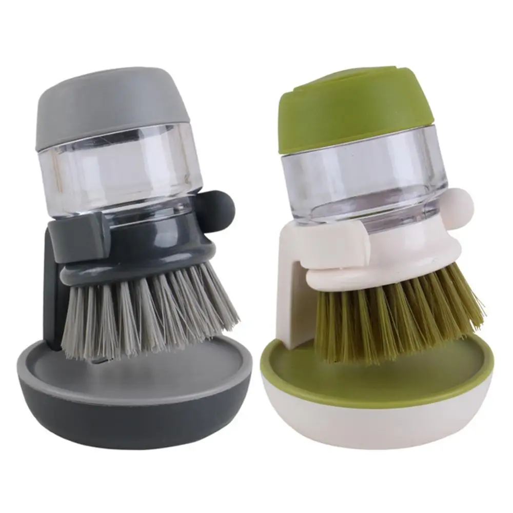 

New Home Kitchen Washing Utensils Pot Dishwashing Brush With Dishwashing Liquid Soap Dispenser Washing Pot Brush